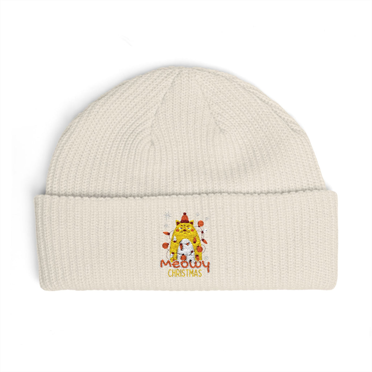 Embroidered Gnome Floral Cuff Beanie